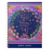  roze bloemharten vertrouwen op de timing notitieboek (Voorkant)