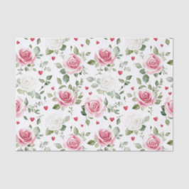 Roze bloemhartige bruidsdouche tissuepapier