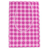 Roze Bloemhartjes Medium Cadeauzakje (Voorkant)