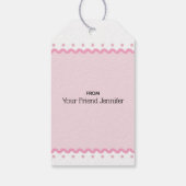Roze bloemhartjes Valentijnsdag giftlabels Cadeaulabel (Achterkant)