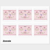 Roze Bloemhartjes Wees Van Mij Vierkante Sticker (Vel)