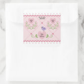 Roze Bloemhartjes Wees Van Mij Vierkante Sticker (Tas)