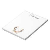 Roze Bloemherten gewei gepersonaliseerde naam Notitieblok (Linkerzijde)