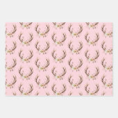 Roze Bloemhertengewei gepersonaliseerd Inpakpapier Vel (Voorkant 3)