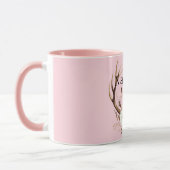 Roze Bloemhertengewei gepersonaliseerd Mok (Links)