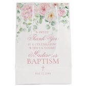 Roze Bloemhortensia Botanische doop gunst Medium Cadeauzakje (Achterkant)