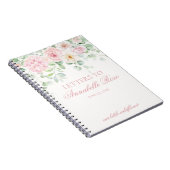 Roze Bloemhortensia Brieven aan Verjaardagsbrief Notitieboek (Rechterzijde)