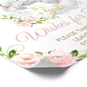 Roze bloemhoudend olifantenkreet voor Baby Poster (Hoek)