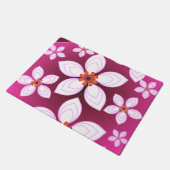 Roze Bloemig Abstract Patroon | Esthetische Bloem Deurmat (Schuin)