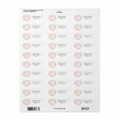 Roze bloemig afstudeer retouradreslabel etiket (Full Sheet)