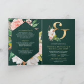 Roze Bloemig Ampersand Smaragd QR Code Trouwen (Binnen)