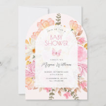 Roze bloemig baby shower