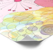  roze bloemig Baby shower Poster (Hoek)