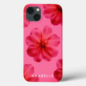 Roze bloemig botanisch patroon monogram Case-Mate iPhone case (Achterkant)