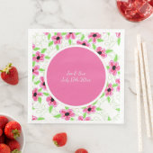 Roze Bloemig Bruiloft Servet (Insitu)