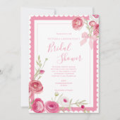 Roze bloemig Elegant Vrijgezellenfeest Kaart (Voorkant)