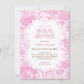 Roze bloemig Elegant Vrijgezellenfeest Kaart (Voorkant)