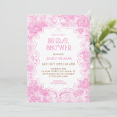 Roze bloemig Elegant Vrijgezellenfeest Kaart (Staand voorkant)