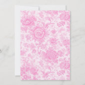Roze bloemig Elegant Vrijgezellenfeest Kaart (Achterkant)