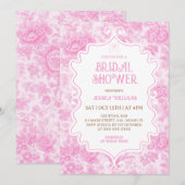 Roze bloemig Elegant Vrijgezellenfeest Kaart (Voorkant / Achterkant)