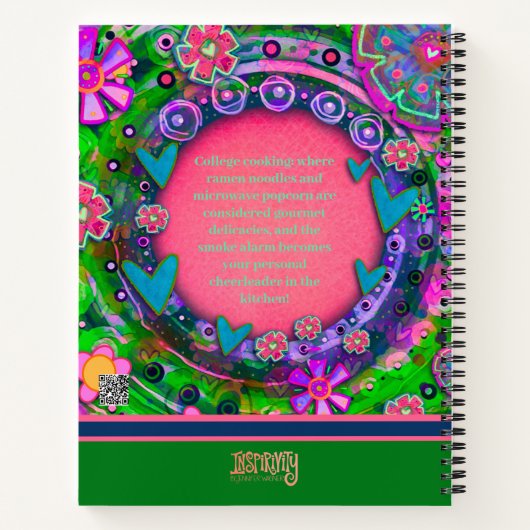  roze bloemig favoriet college recept notitieboek (Achterkant)