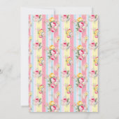 Roze bloemig gestreept Baby shower Kaart (Achterkant)