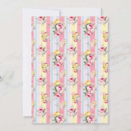 Roze bloemig gestreept Baby shower Kaart (Achterkant)