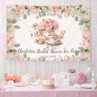 roze bloemig high tea bruids Baby shower