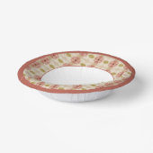 Roze bloemig met crème papieren kommen (Gebogen)