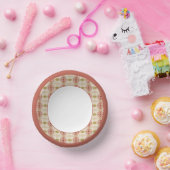 Roze bloemig met crème papieren kommen (Feest)