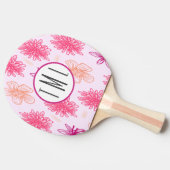 Roze Bloemig Monogram Tafeltennisbatje (Zijkant)