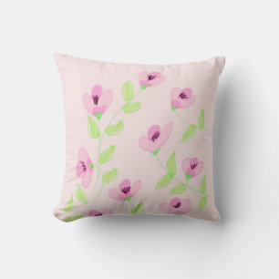 Roze bloemig omkeerbaar kussen