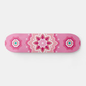 Roze & Bloemig Patroon Skateboard (Horizontaal)