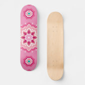 Roze & Bloemig Patroon Skateboard (Voorkant)
