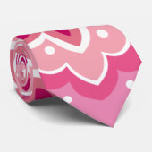 Roze & Bloemig Patroon Stropdas (Opgerold)