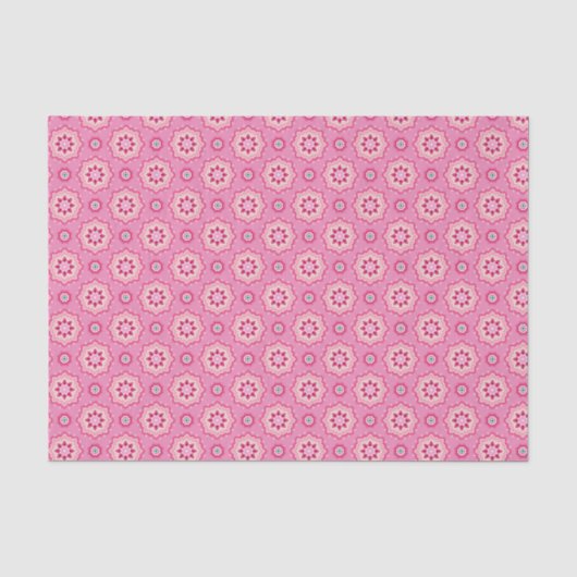 Roze & Bloemig Patroon Tissuepapier (Voorkant)