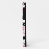 roze bloemig Roos zwarte strepen Case-Mate iPhone Case (Achterkant/links)
