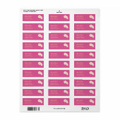 Roze bloemig trouwadreslabel etiket (Full Sheet)