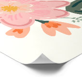 Roze bloemige aangepaste bruidsdouche welkom  poster (Hoek)