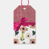 Roze bloemige aangepaste cadeautag cadeaulabel (Voorkant)