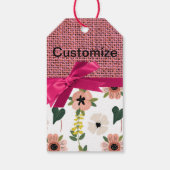 Roze bloemige aangepaste cadeautag cadeaulabel (Achterkant)