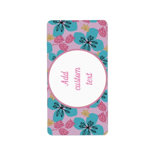 Roze bloemige aangepaste moeder etiket (Voorkant)