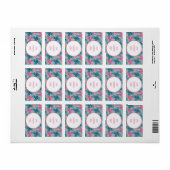 Roze bloemige aangepaste moeder etiket (Full Sheet)
