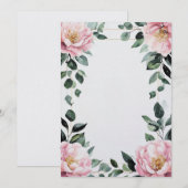 Roze bloemige aanpasbare kaart voor elke gelegenhe (Voorkant / Achterkant)