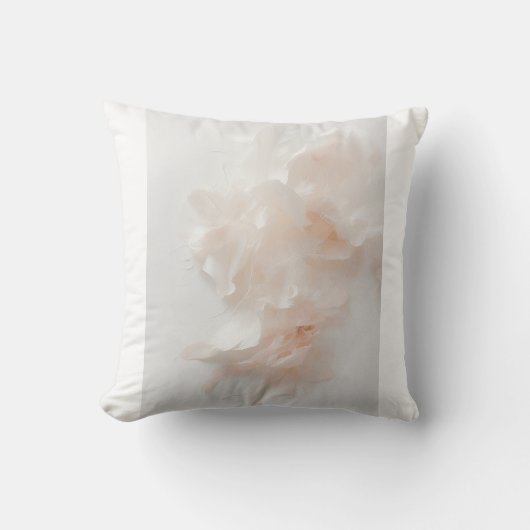 Roze Bloemige Abstracte Kunstprint | Zachte Bloemb Kussen (Voorkant)