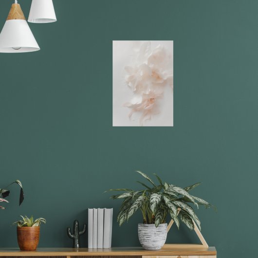 Roze Bloemige Abstracte Kunstprint | Zachte Bloemb Poster (Woonkamer 1)