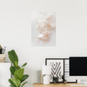 Roze Bloemige Abstracte Kunstprint | Zachte Bloemb Poster (Thuiskantoor)