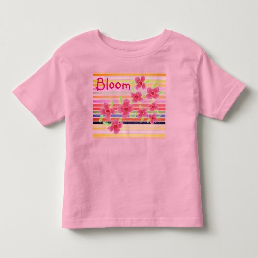 Roze bloemige accenten kinder shirts (Voorkant)