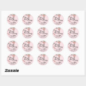 Roze Bloemige Afstudeerdank Class of 2025 Ronde Sticker (Vel)