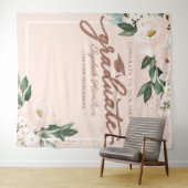 Roze bloemige afstudeerfeest foto achtergrond wandkleed (In Situ (horizontaal))